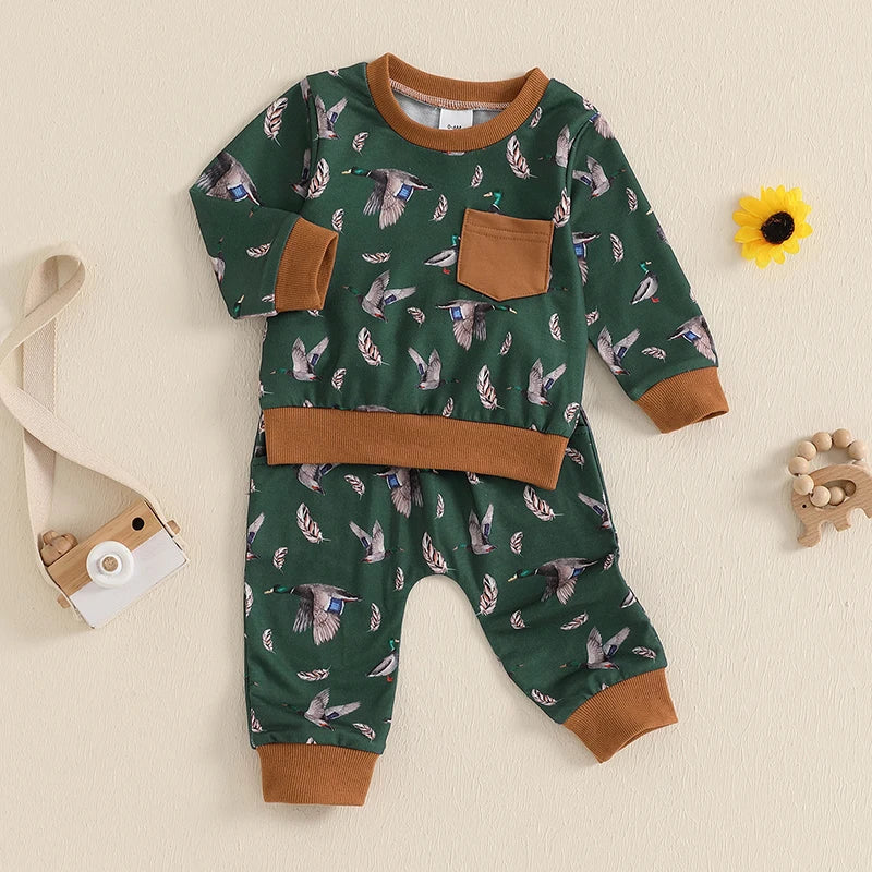 Toddler Duck Cozy Sweatshirt and Pants Set