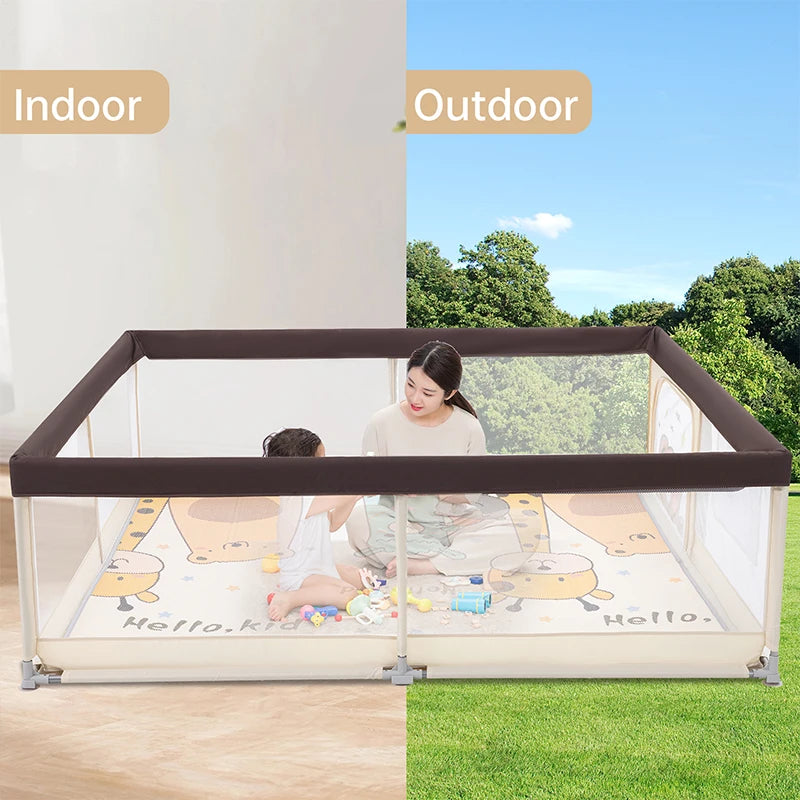 71" x59" Large Playyard,Baby Playpen with Mat