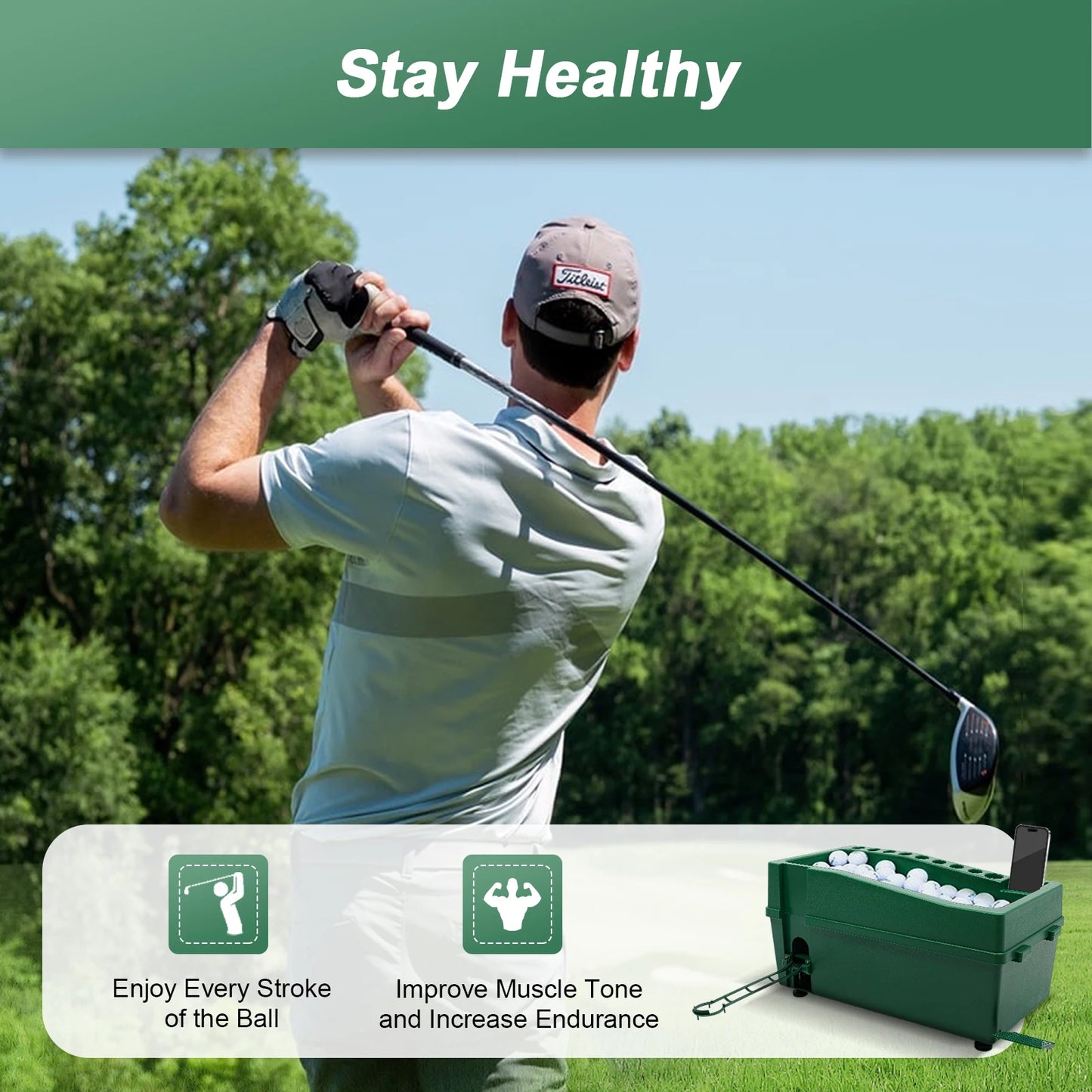 Golf Automatic Serve Machine with Golf Club Rack