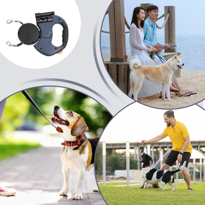Self-retracting leash with LED Light