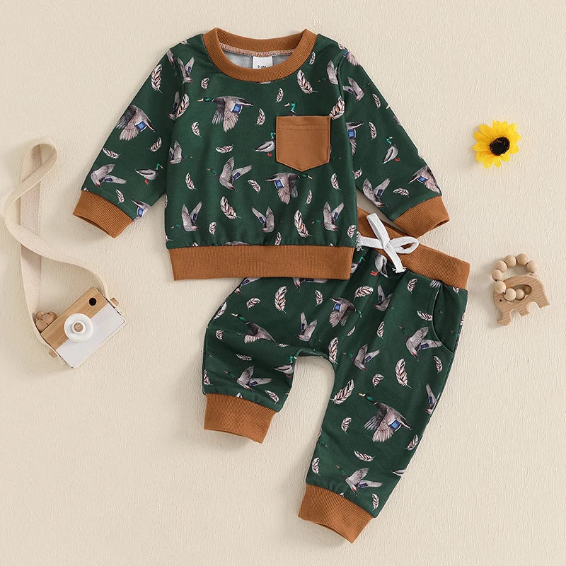 Toddler Duck Cozy Sweatshirt and Pants Set