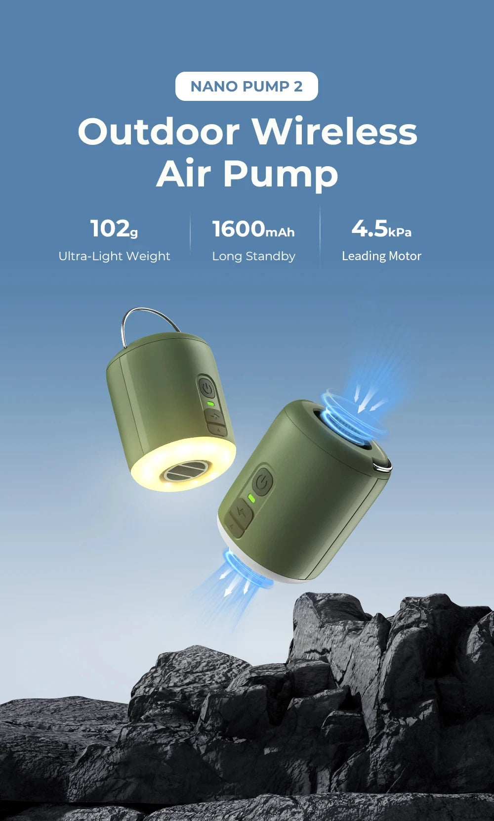 Tiny Air Pump with Camping Lantern