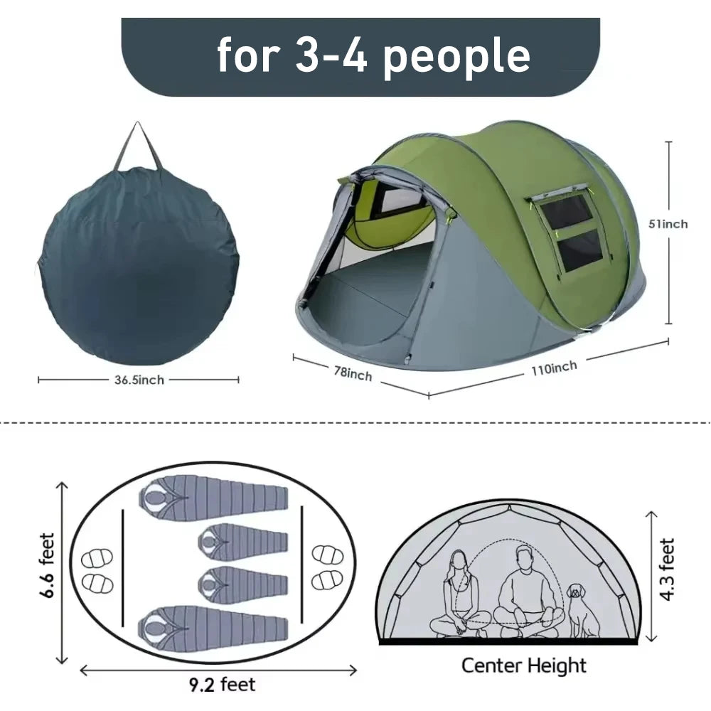 3-4 People Outdoor Throw Open Tent