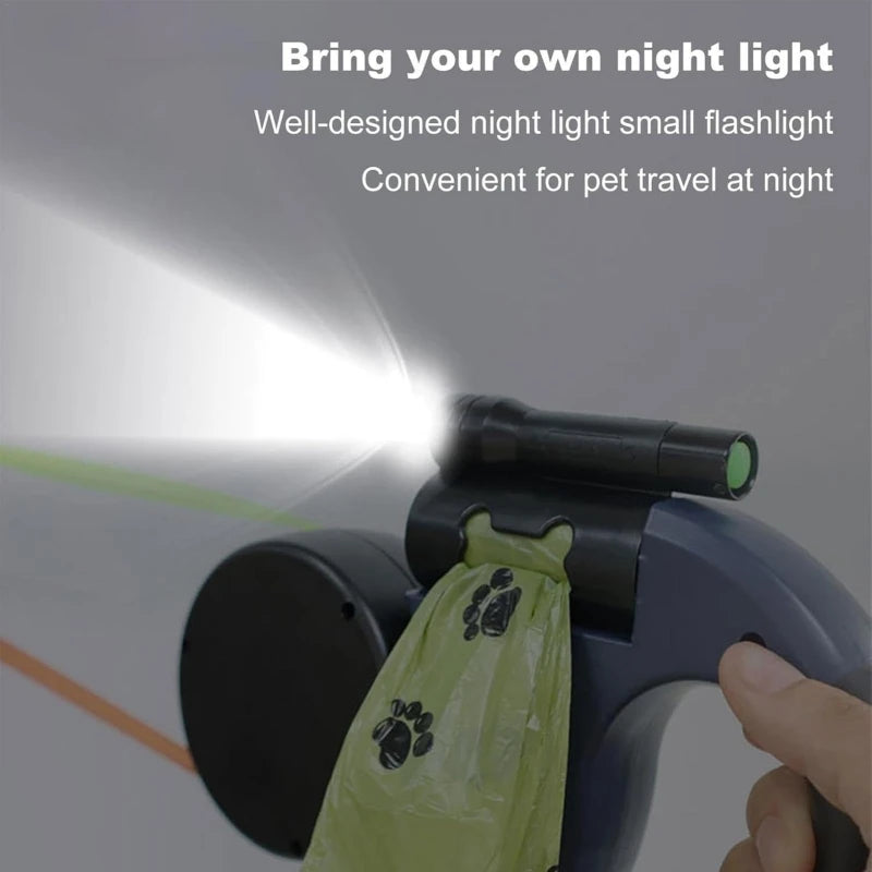 Self-retracting leash with LED Light