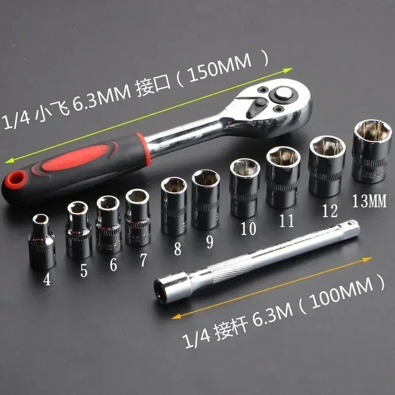 1/4" Ratchet Socket Wrench Set