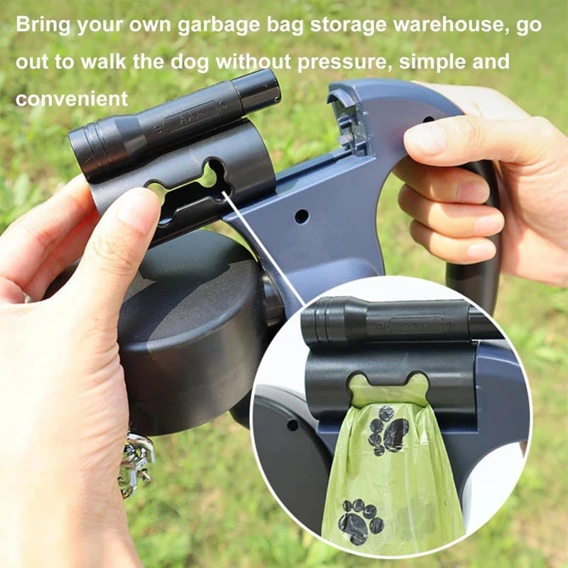 Self-retracting leash with LED Light