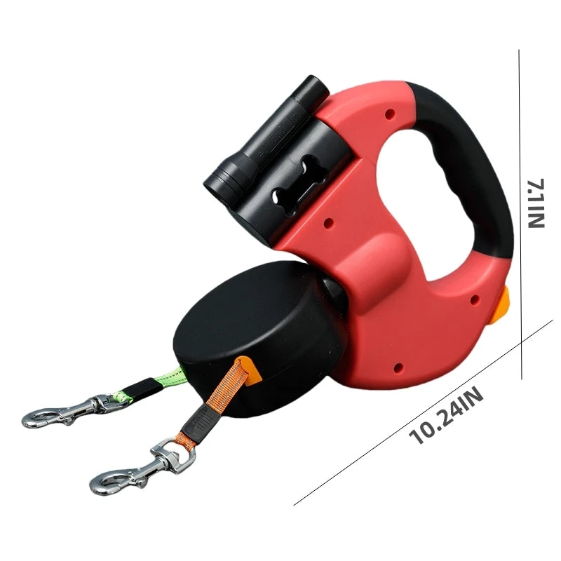 Self-retracting leash with LED Light