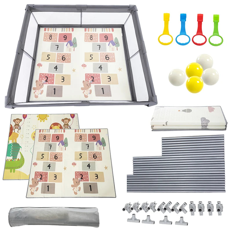 71" x59" Large Playyard,Baby Playpen with Mat