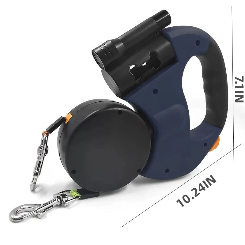 Self-retracting leash with LED Light