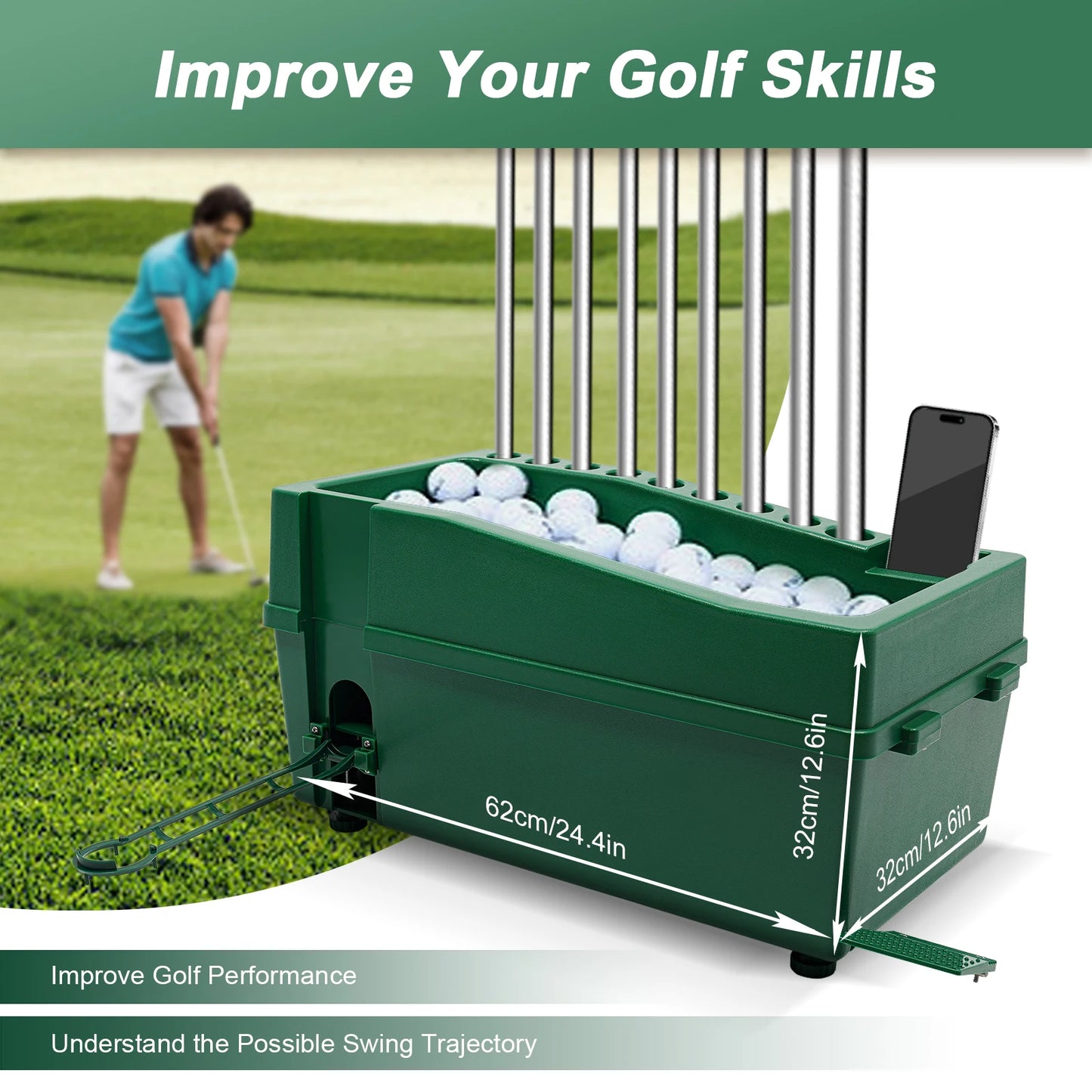 Golf Automatic Serve Machine with Golf Club Rack
