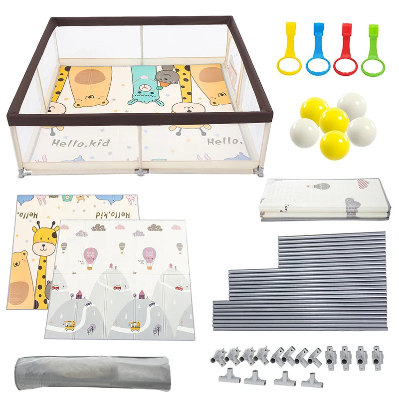 71" x59" Large Playyard,Baby Playpen with Mat