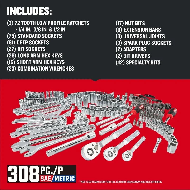 CRAFTSMAN 308 Piece Mechanics Tool Set
