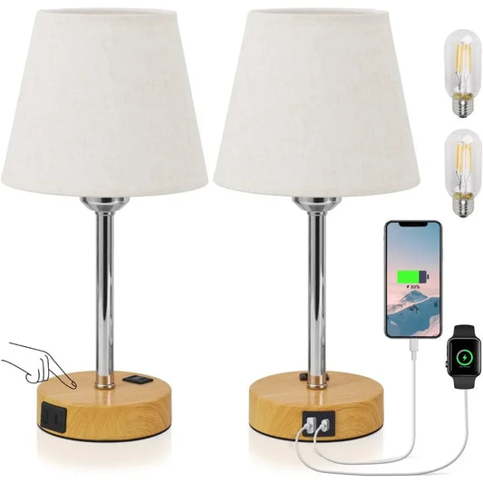 Bedside Table Lamps Set of 2